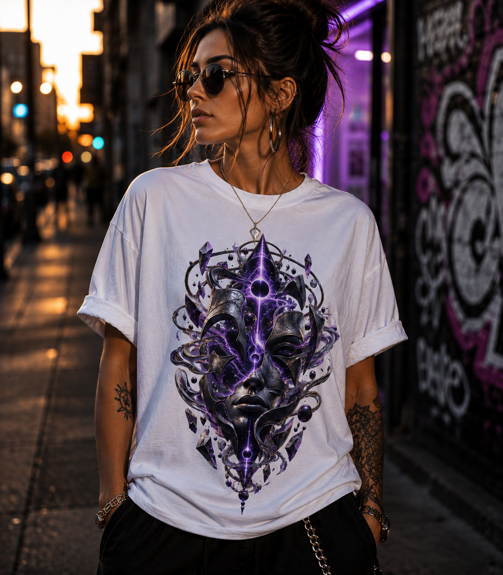 Gothic Occult T Shirt  Dark Mystical Graphic Tee  Purple Psychedelic Alternative Shirt