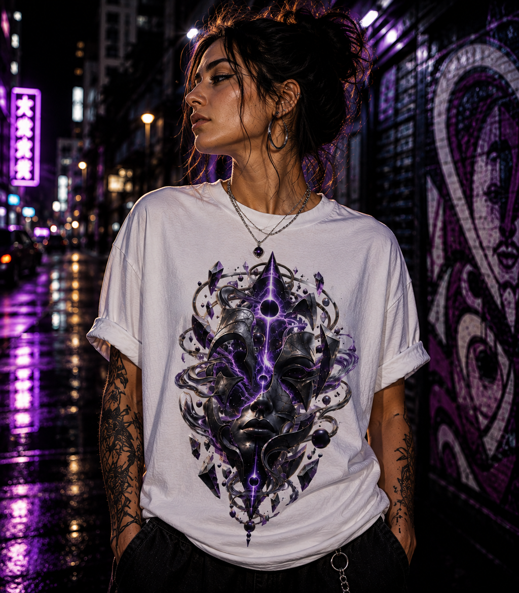 Gothic Occult T Shirt  Dark Mystical Graphic Tee  Purple Psychedelic Alternative Shirt