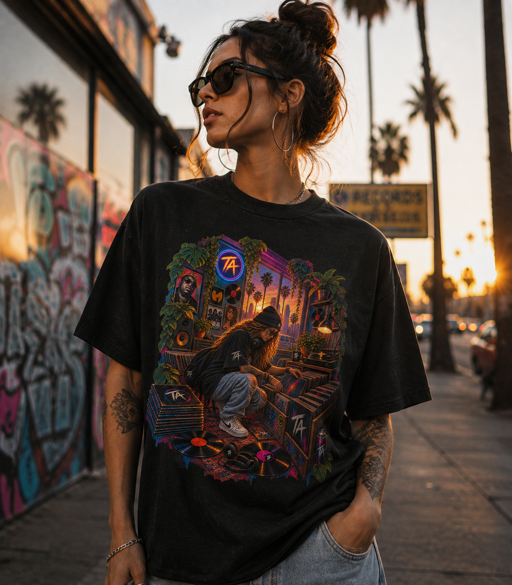 Transmutation Audio  Vinyl Sanctuary Retro Record Store Streetwear Graphic T-Shirt