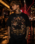 Dead Serious About Dancing T-Shirt, Gothic Rave Graphic Tee, Techno Festival Shirt, Alternative EDM Dance Tee
