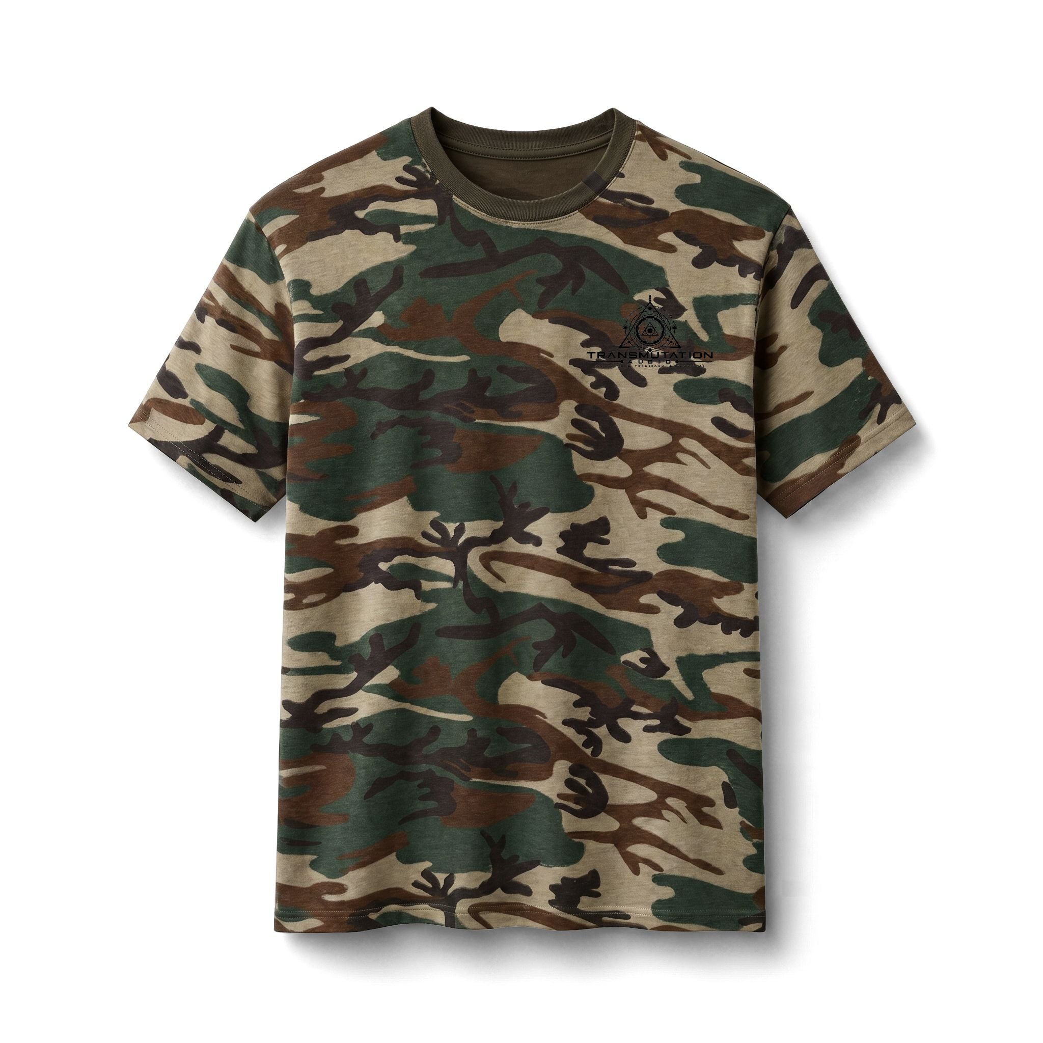 Copy of Camo Tee — 'Transmutation' Graphic Military-Style Cotton T-Shirt