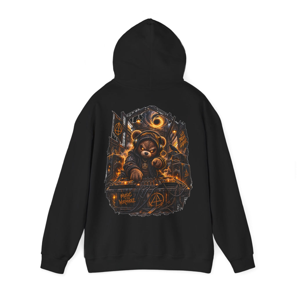 Occult DJ Hoodie — Neon Teddy Turntable Streetwear