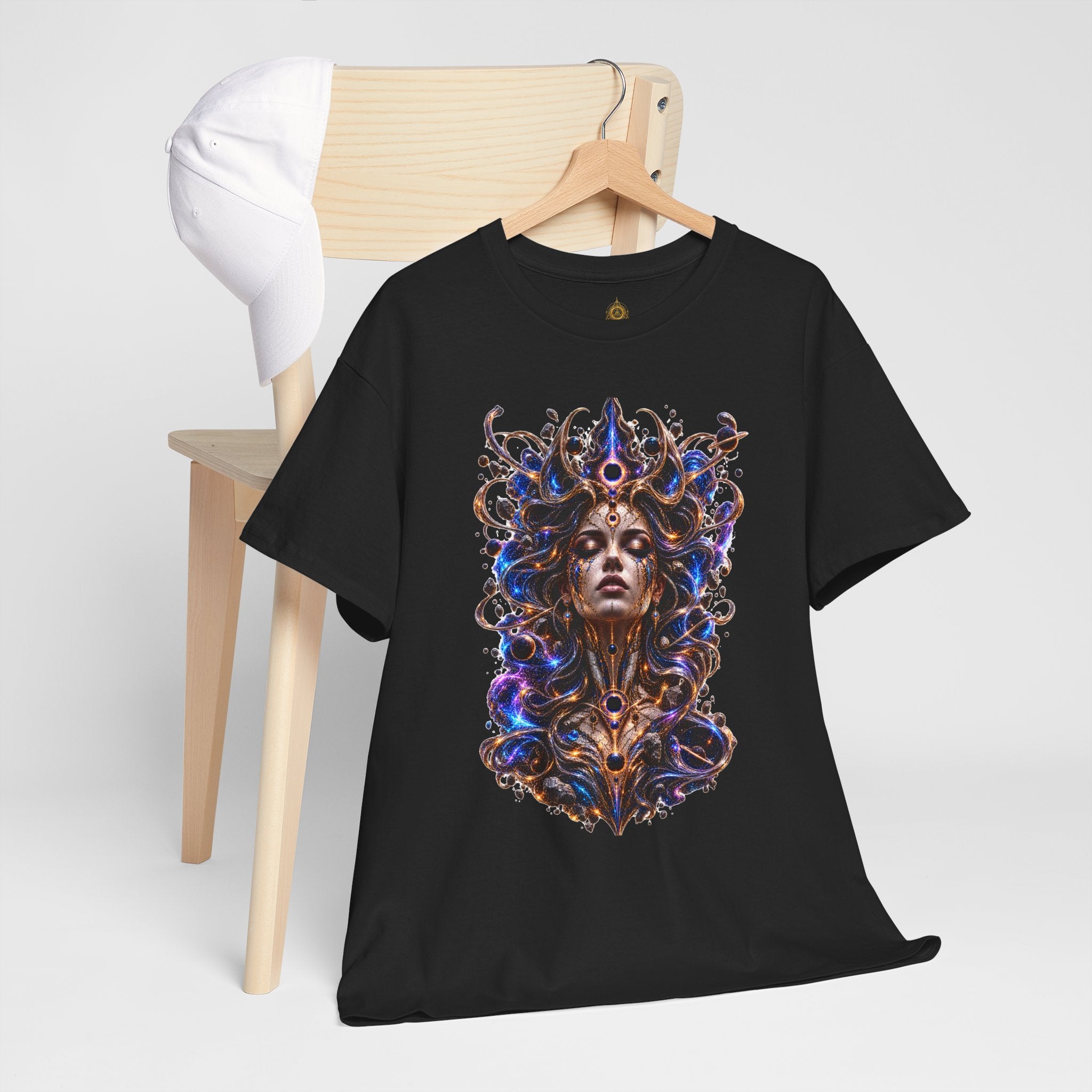 Cosmic Oracle T-Shirt, Psychedelic Goddess Graphic Tee, Celestial Fantasy Art Shirt, Festival Streetwear, Mystical Unisex Tee