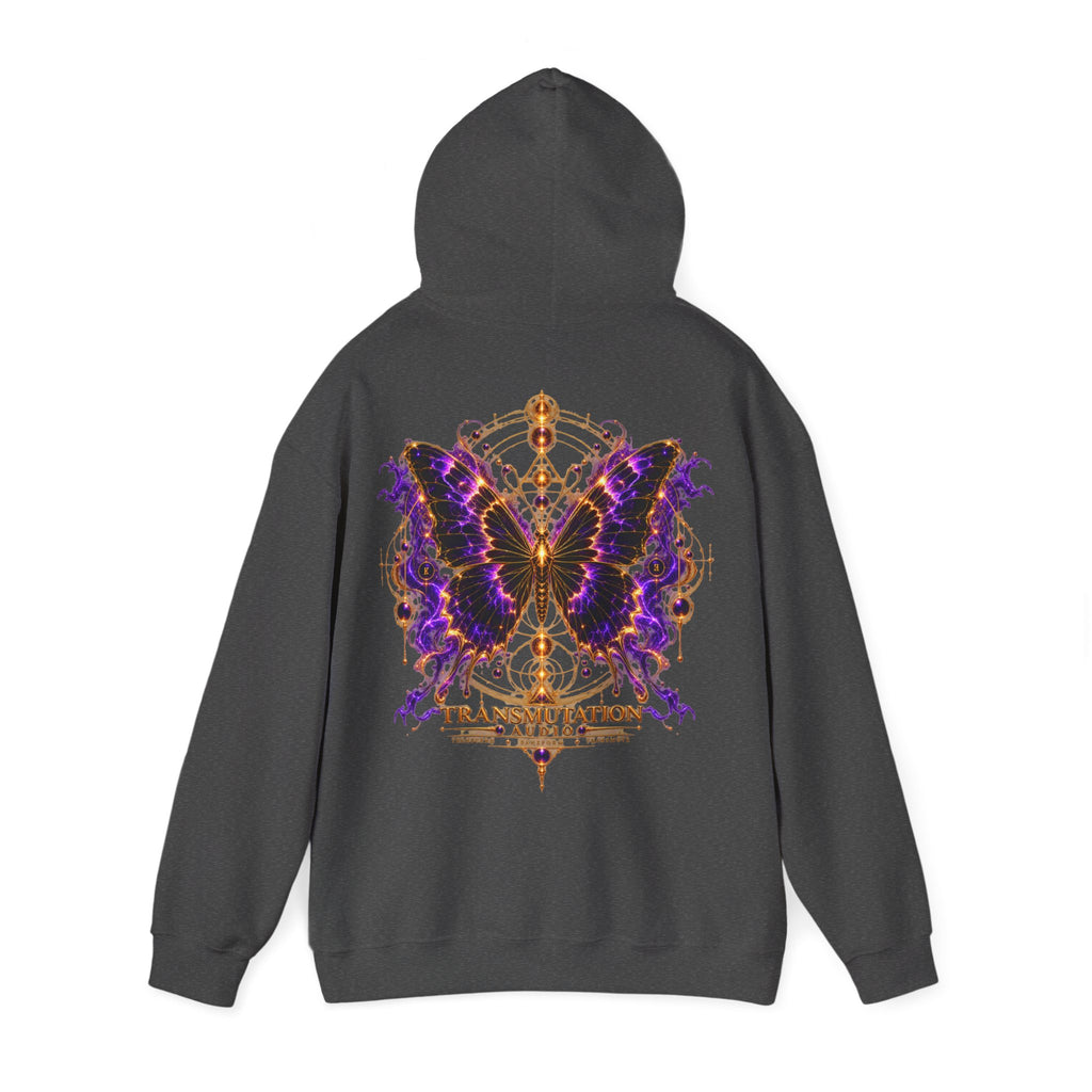 Butterfly Transformation Hoodie — Purple Gothic Metamorphosis Sweatshirt