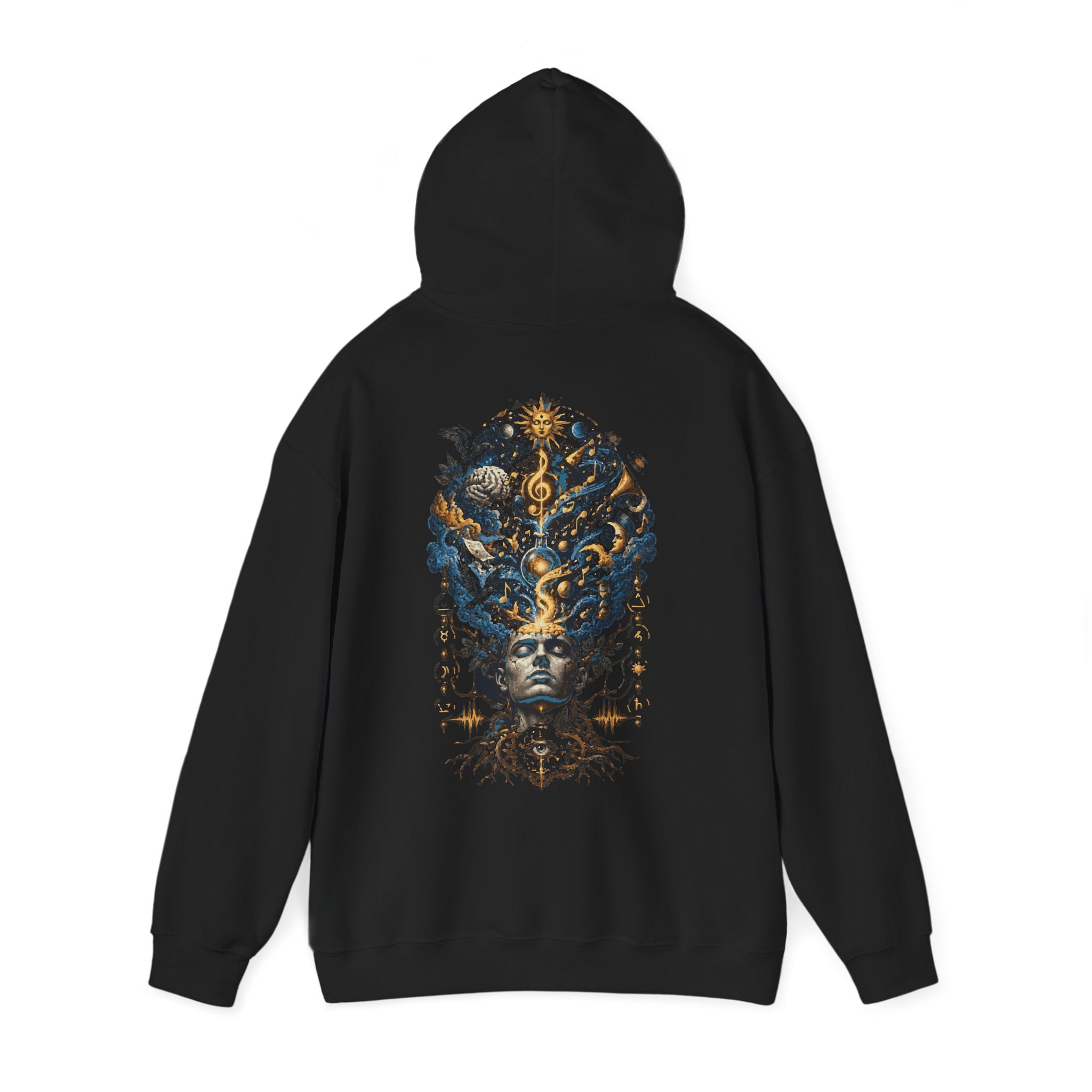 Mystic Musician Hoodie — Surreal Golden Treble Clef Art Sweatshirt