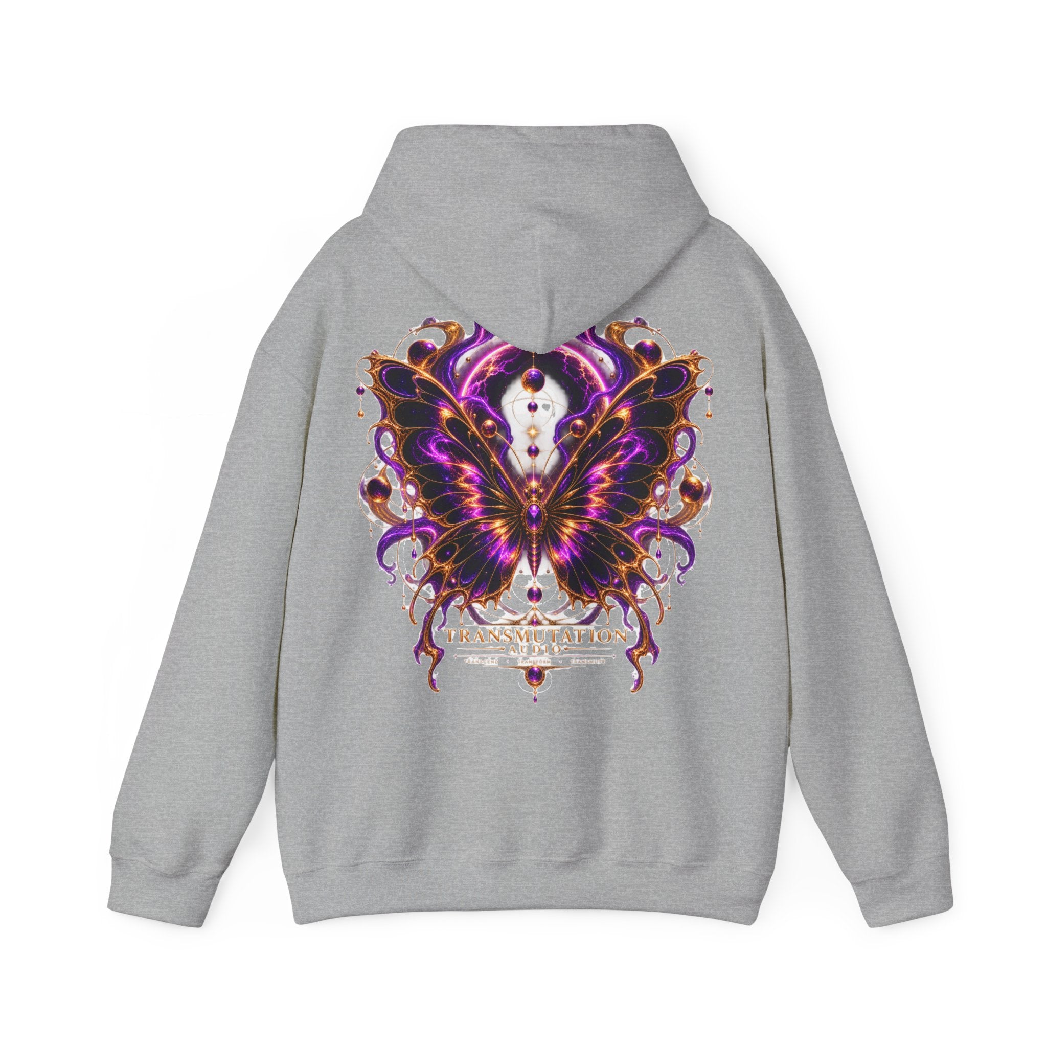 Transmutation Butterfly Hoodie — Mystical Purple Butterfly Graphic Sweatshirt
