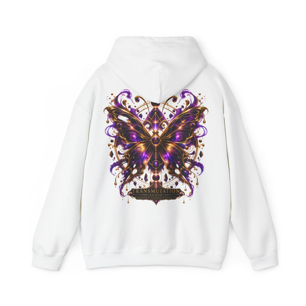 Butterfly Mandala Hoodie — Purple Gold Decorative Butterfly Back Print