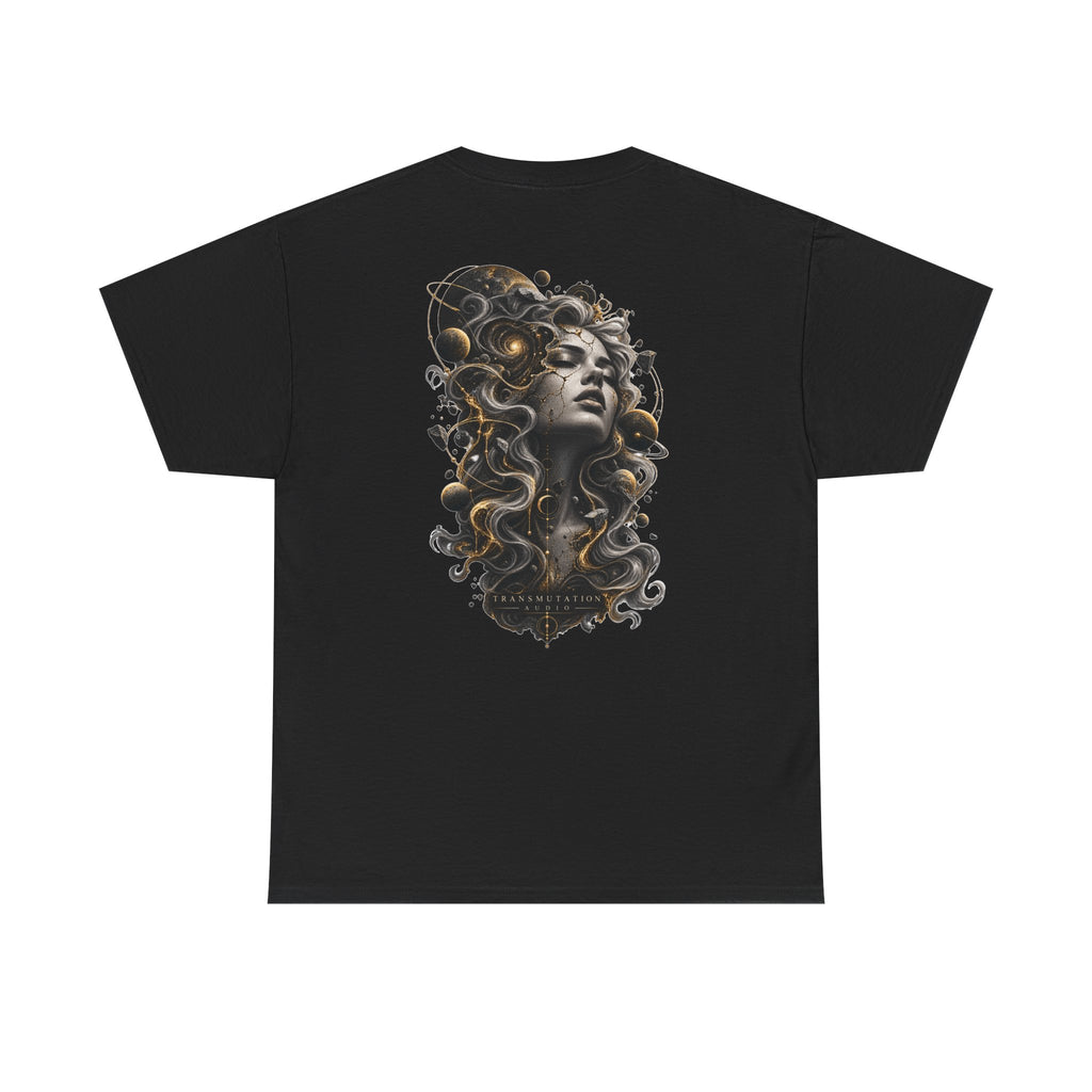 Medusa-Inspired Graphic Tee — Surreal Goddess Art Back Print