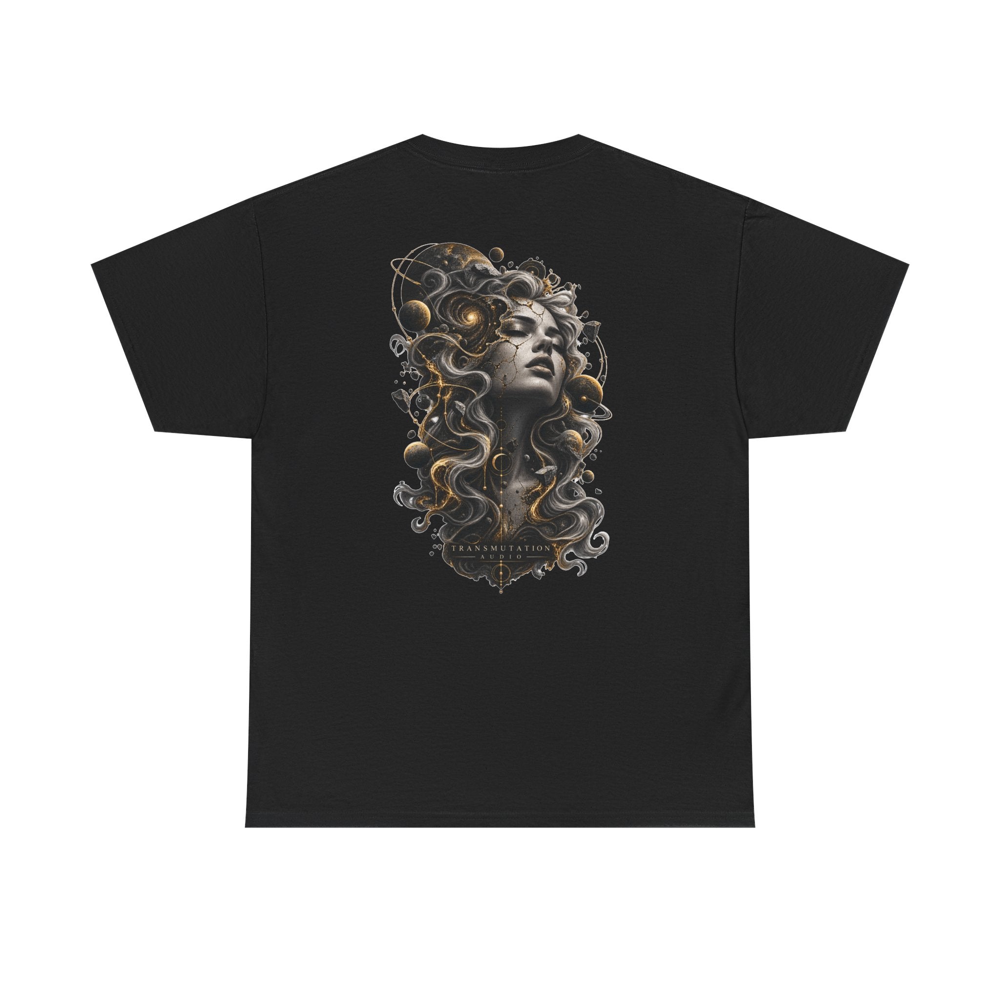 Medusa-Inspired Graphic Tee — Surreal Goddess Art Back Print