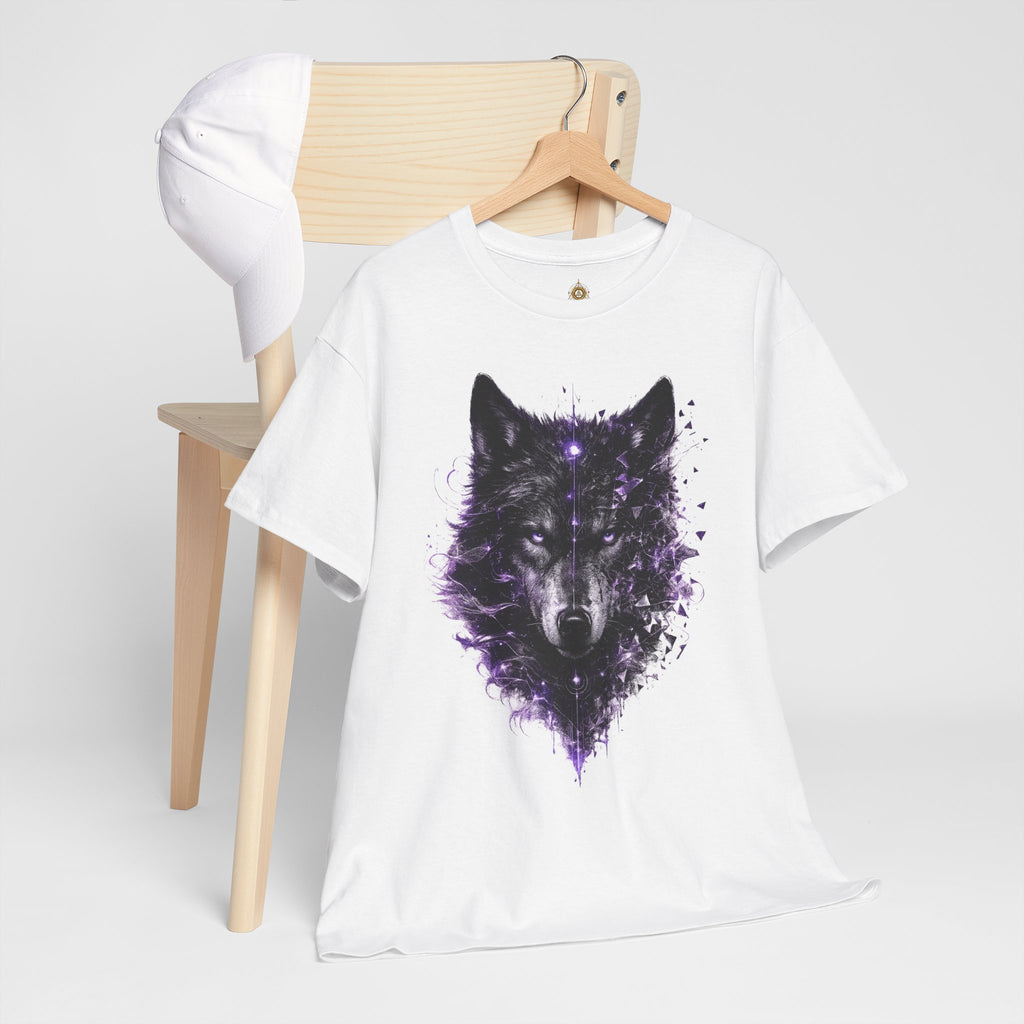 Galactic Wolf Tee  Purple Nebula Wolf Head Mystical Animal Shirt
