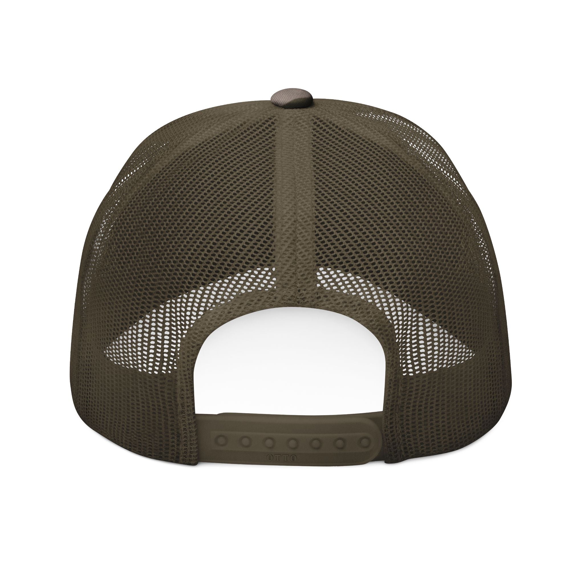 Camo Embroidered Trucker Hat — Outdoor Military-Style Mesh Cap