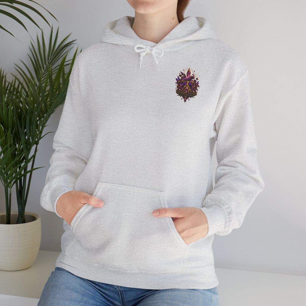 Transformation Butterfly Hoodie — Purple Gold Metamorphosis Graphic Hoodie