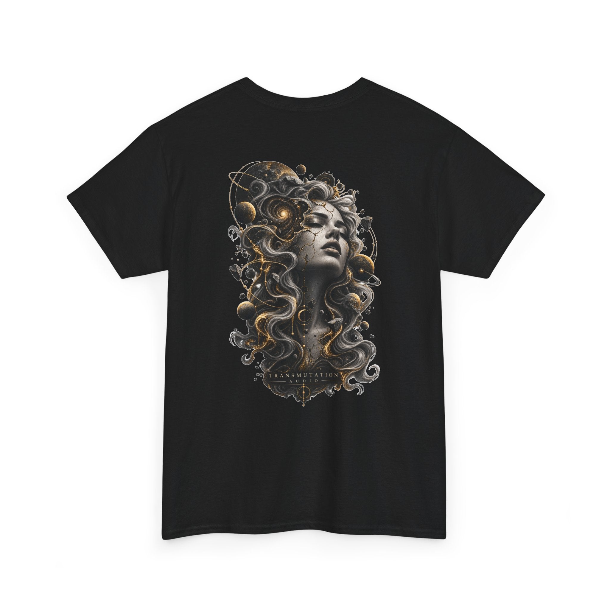 Medusa-Inspired Graphic Tee — Surreal Goddess Art Back Print