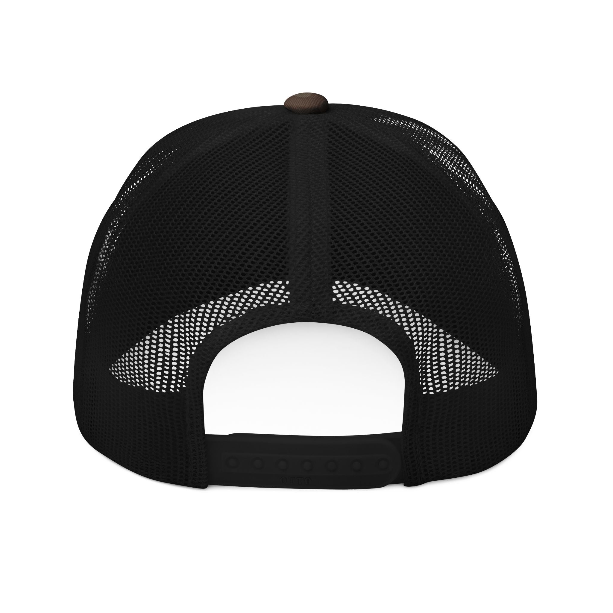 Camo Embroidered Trucker Hat — Outdoor Military-Style Mesh Cap