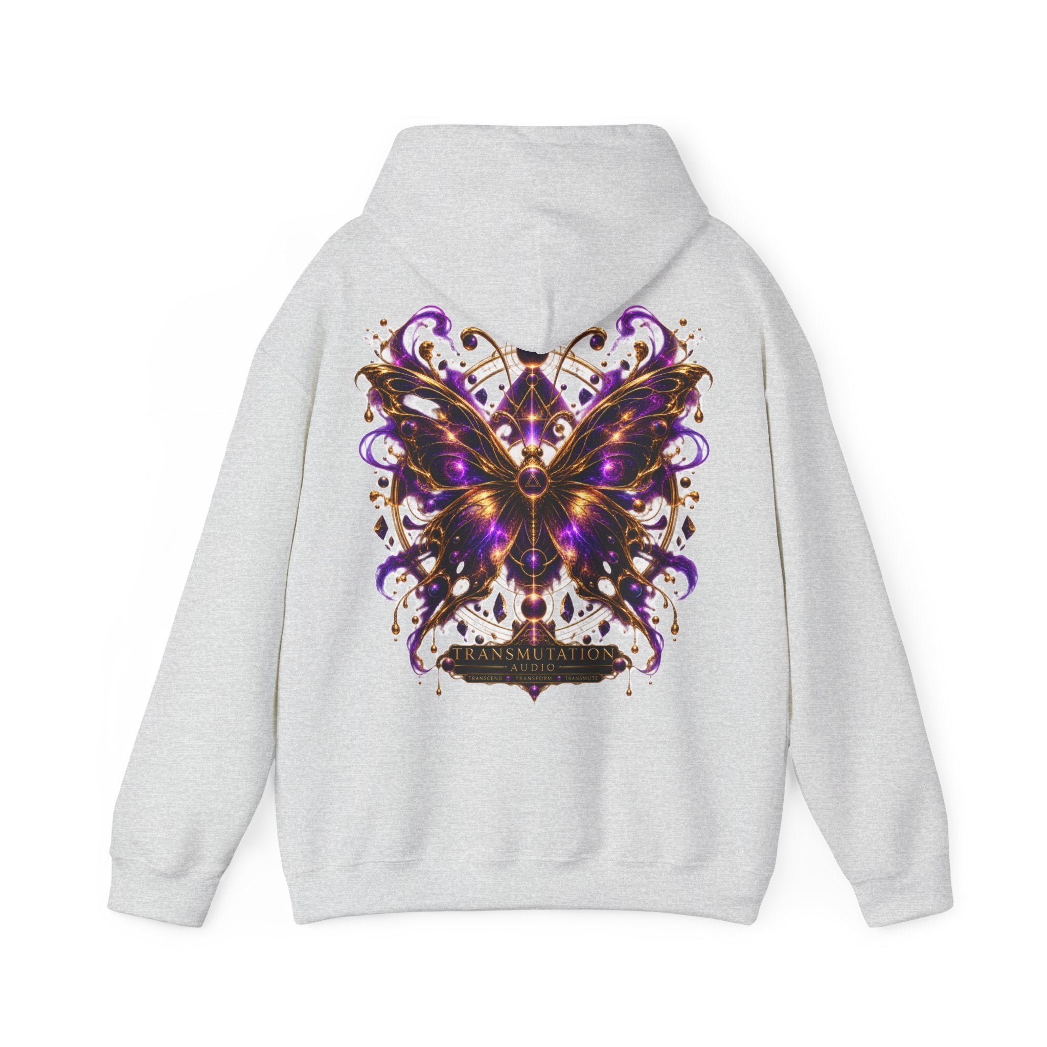 Mystic Purple Butterfly Hoodie — Ornate Gothic Butterfly Graphic Sweatshirt