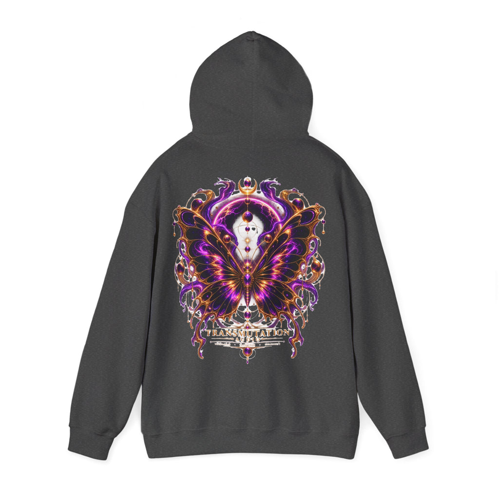Transmutation Butterfly Hoodie — Mystical Purple Butterfly Graphic Sweatshirt