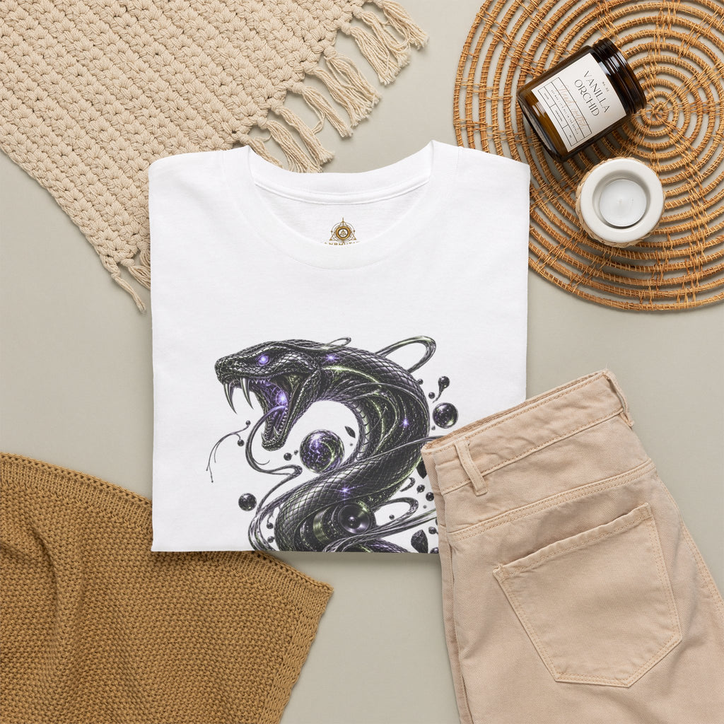 Snake Spiral T-Shirt Cosmic Black Serpent Graphic Tee