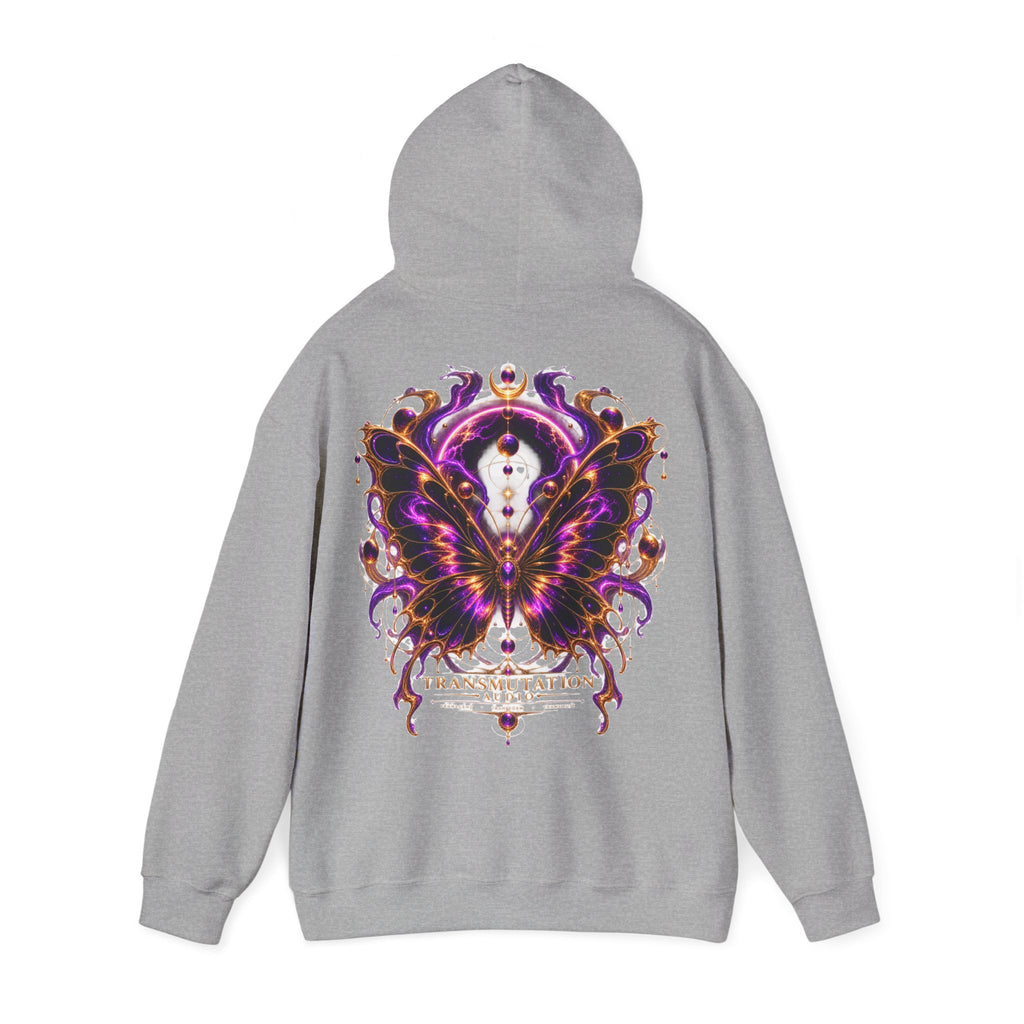 Transmutation Butterfly Hoodie — Mystical Purple Butterfly Graphic Sweatshirt
