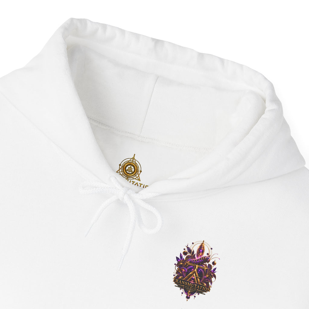 Transmutation Audio Butterfly Hoodie — Psychedelic Purple Metamorphosis Sweatshirt