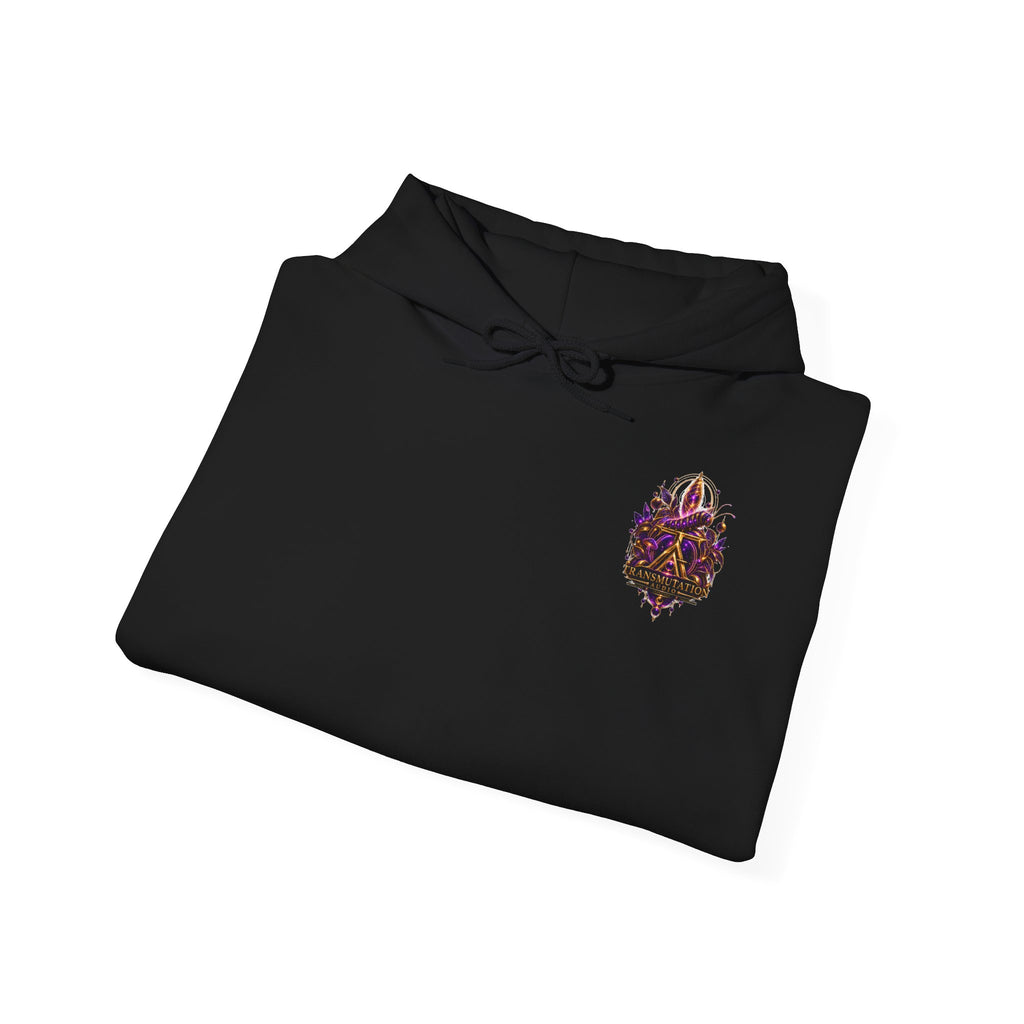 Transformation Butterfly Hoodie — Purple Gold Metamorphosis Graphic Hoodie