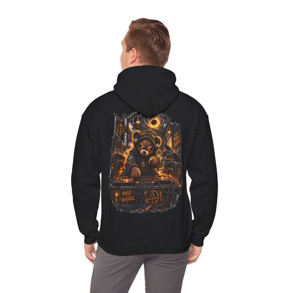 Occult DJ Hoodie — Neon Teddy Turntable Streetwear