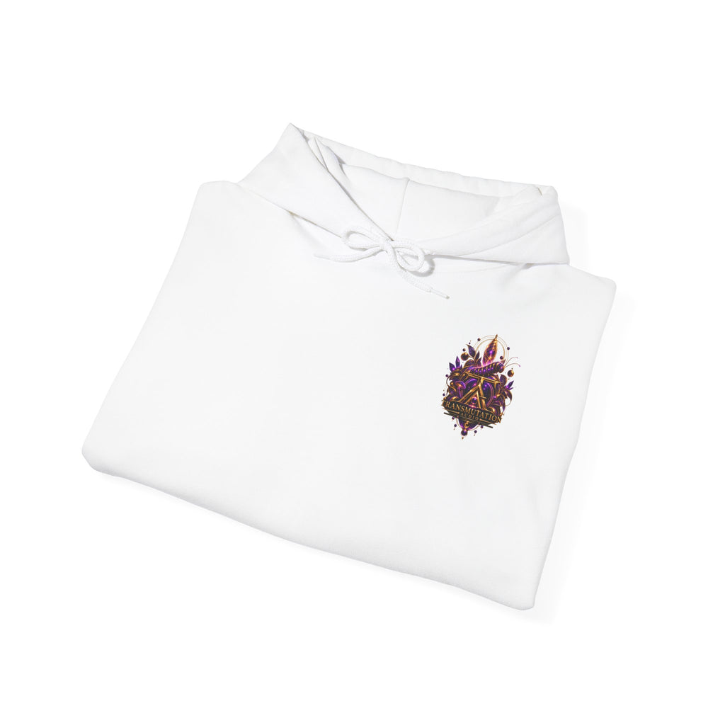 Transformation Butterfly Hoodie — Purple Gold Metamorphosis Graphic Hoodie