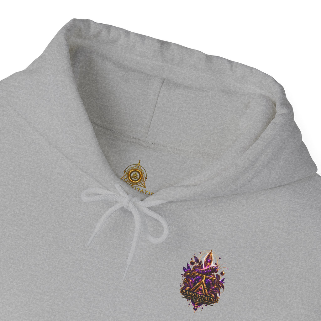 Transmutation Audio Butterfly Hoodie — Psychedelic Purple Metamorphosis Sweatshirt