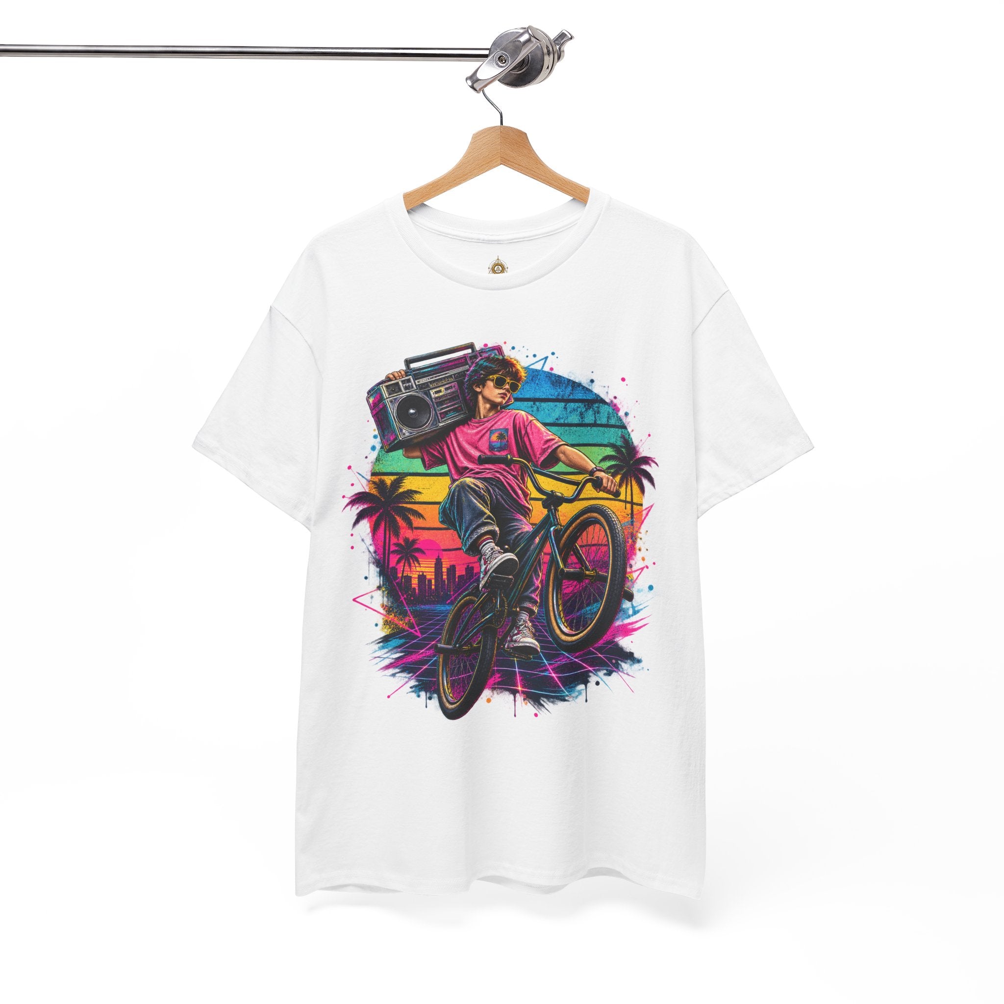 Retro BMX Boombox T Shirt  80s Vintage Streetwear Graphic Tee