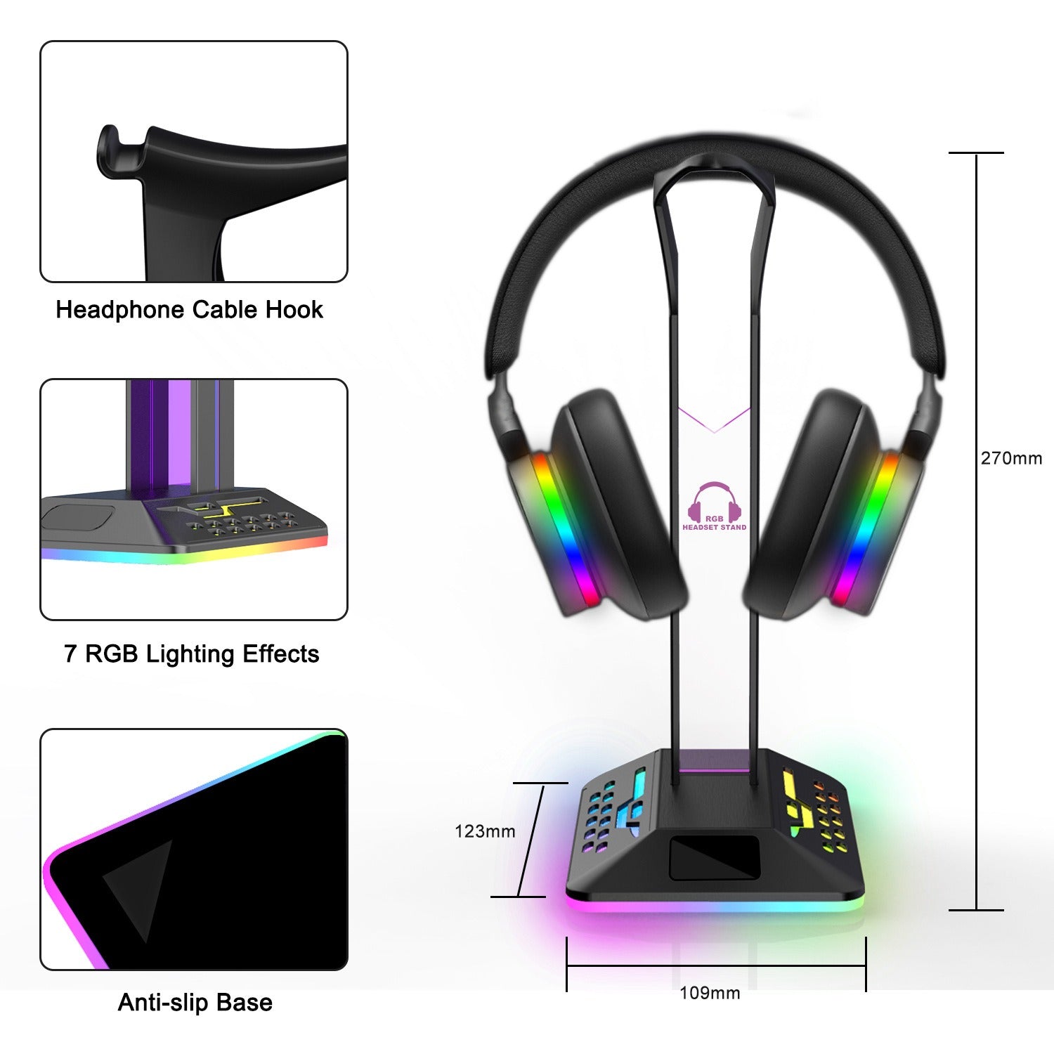 RGB Glow Headphone Stand