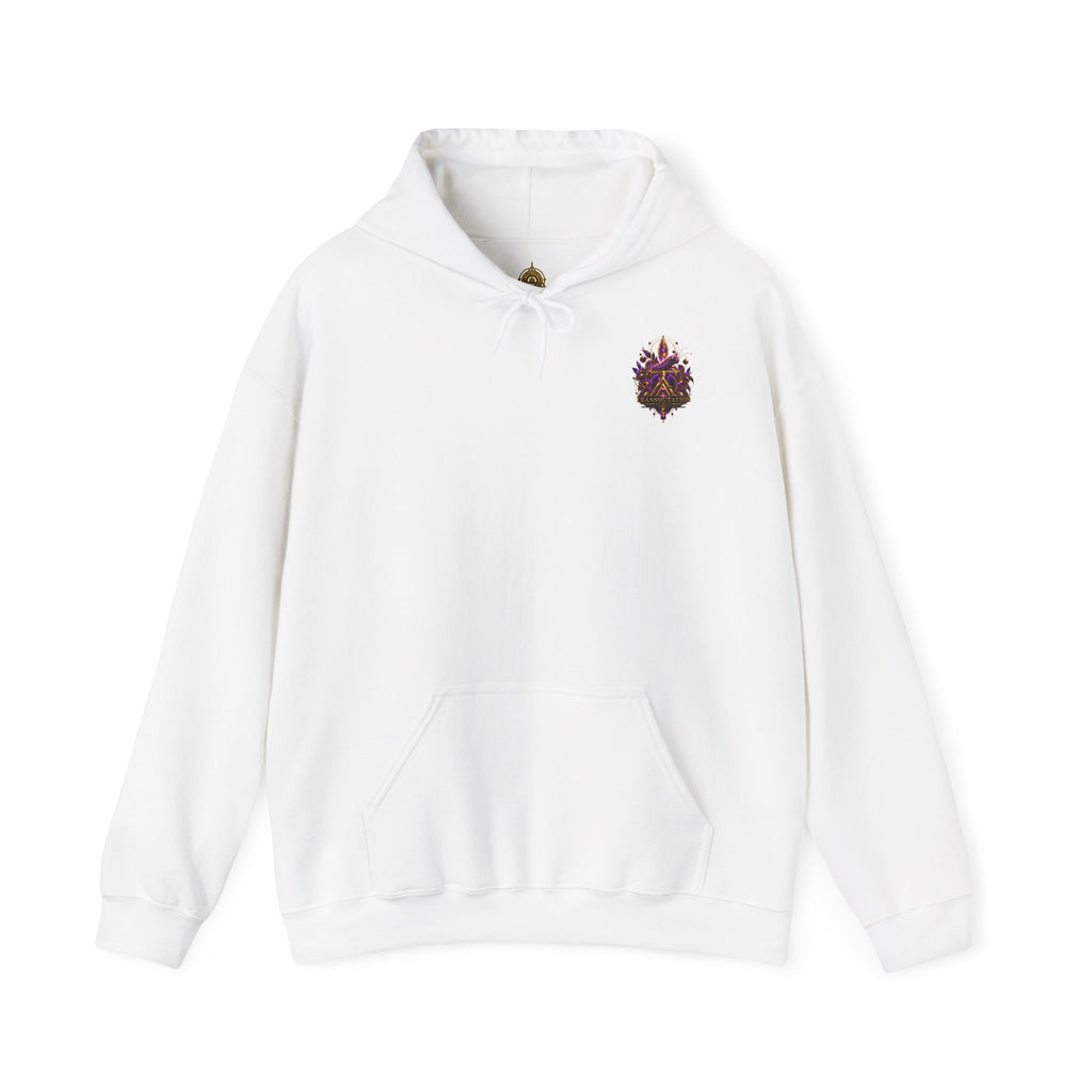 Butterfly Mandala Hoodie — Purple Gold Decorative Butterfly Back Print
