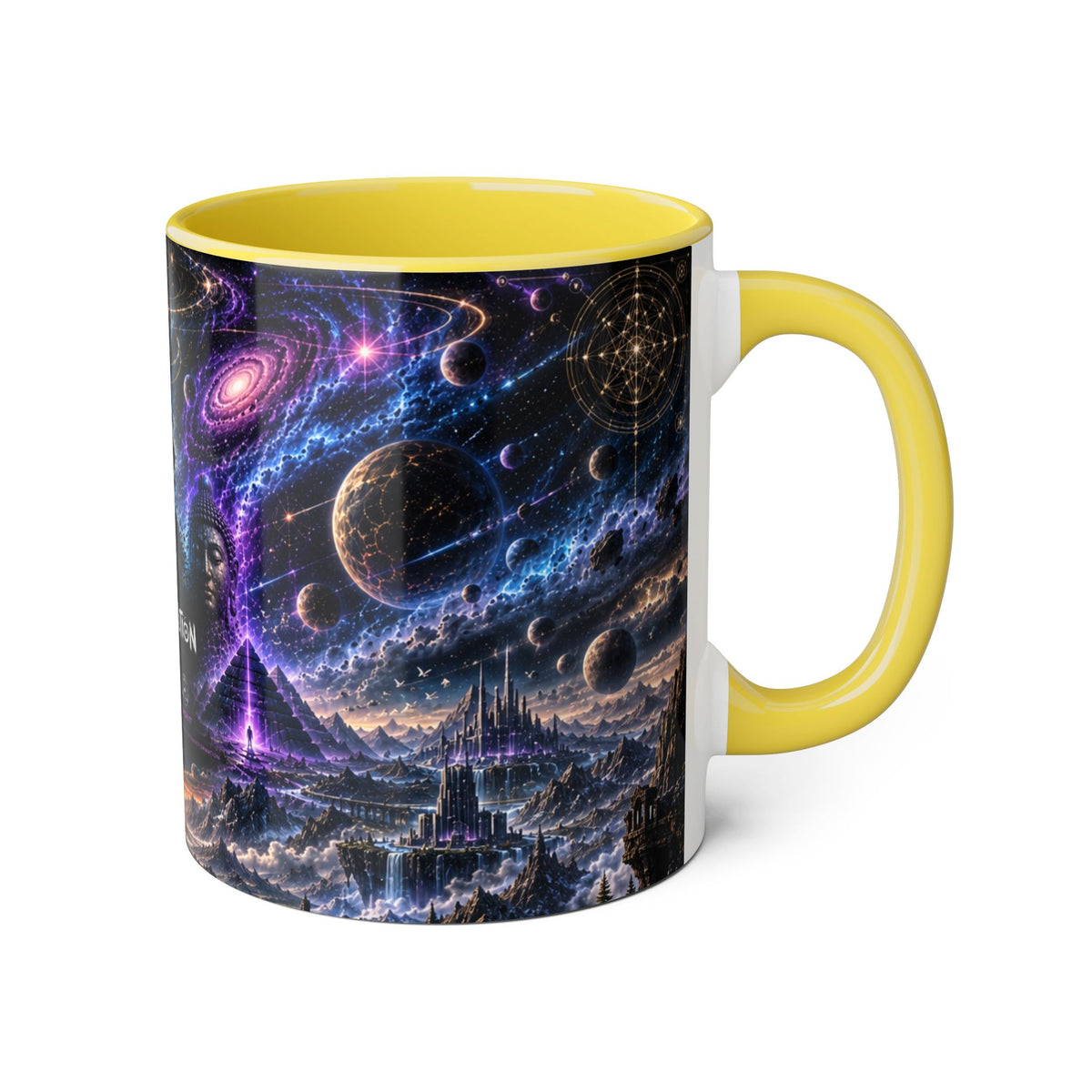 Transmutation Galaxy Coffee Mug — Psychedelic Cosmic Art 11oz Accent Mug