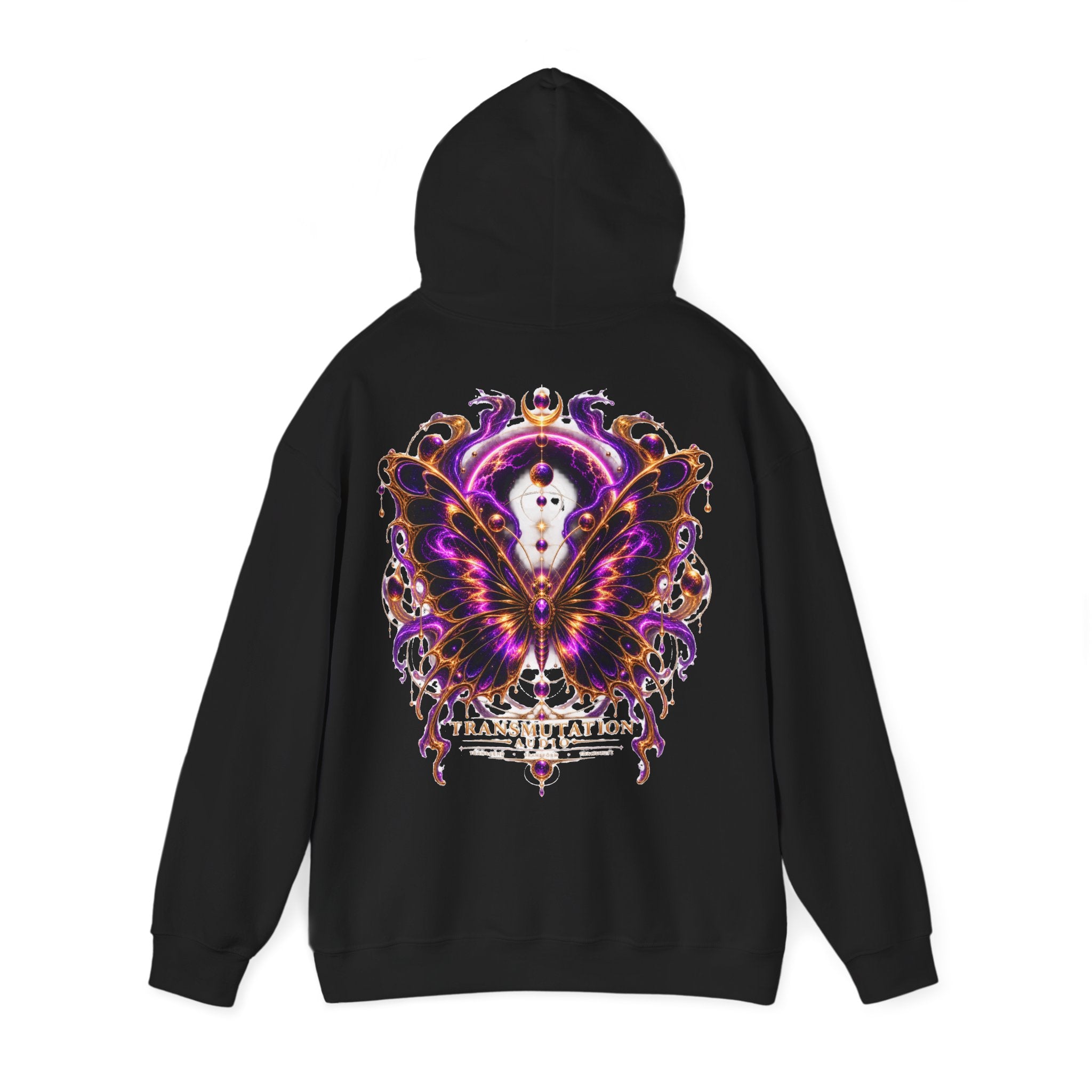 Transmutation Butterfly Hoodie — Mystical Purple Butterfly Graphic Sweatshirt
