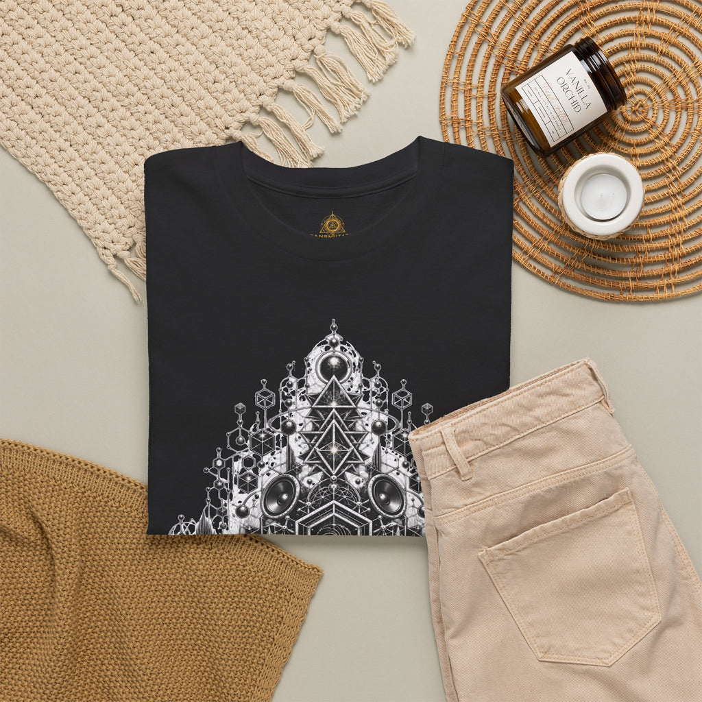Geometric Mandala Pattern T-Shirt  Symmetrical  Design