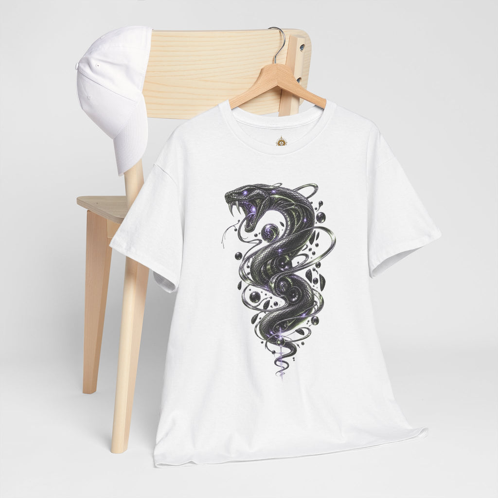 Snake Spiral T-Shirt Cosmic Black Serpent Graphic Tee