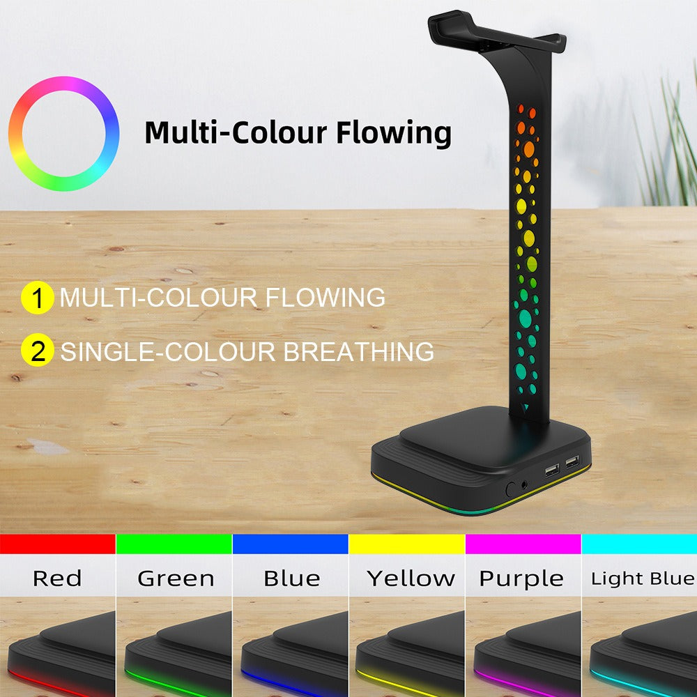 RGB Headphone Stand with AUX